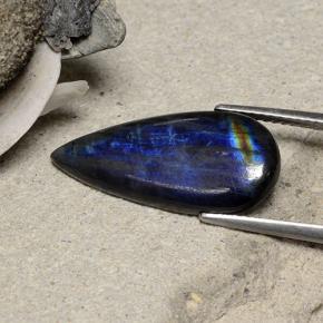 Spectrolite Multicolore naturelle En forme de poire, 5.40 ct, Opaque