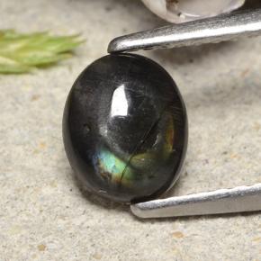 Spectrolite multicolore naturelle coupe ovale, 0,74 ct, opaque