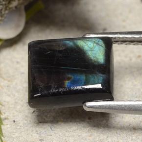 Spectrolite Multicolore naturelle Baquette, 2.17 ct, Opaque