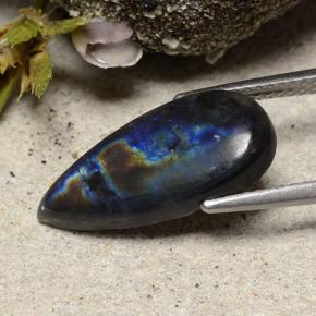 Spectrolite Multicolore naturelle En forme de poire, 4.16 ct, Opaque