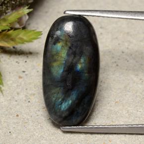 Spectrolite multicolore naturelle coupe ovale, 5,01 ct, opaque