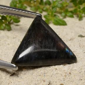 Spectrolite multicolore naturelle trillion, 4,11 ct, opaque