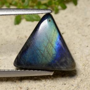 Spectrolite multicolore naturelle trillion, 4,03 ct, opaque