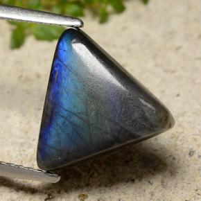 Spectrolite multicolore naturelle trillion, 4,03 ct, opaque