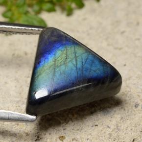 Spectrolite multicolore naturelle trillion, 4,03 ct, opaque