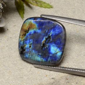 Spectrolite Multicolore naturelle Coupe coussin, 7.14 ct, Opaque