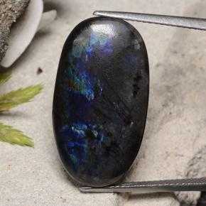 Spectrolite Multicolore naturelle Coupe ovale, 13.69 ct, Opaque