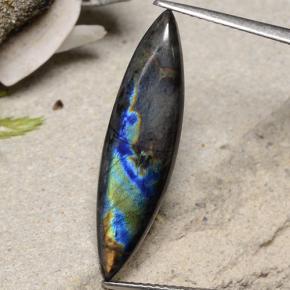 Spectrolite multicolore naturelle marquise, 4,89 ct, opaque