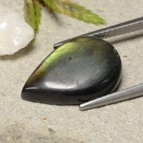 Spectrolite Multicolore naturelle En forme de poire, 6.53 ct, Opaque