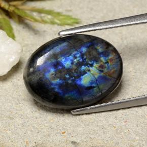 Spectrolite multicolore naturelle coupe ovale, 5,25 ct, opaque