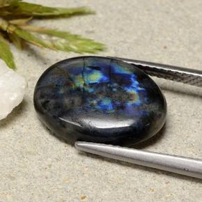 Spectrolite multicolore naturelle coupe ovale, 5,25 ct, opaque