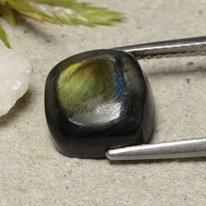 Spectrolite Multicolore naturelle Coupe coussin, 4.12 ct, Opaque