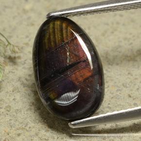 Spectrolite multicolore naturelle coupe ovale, 3,17 ct, opaque