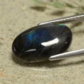Spectrolite multicolore naturelle coupe ovale, 3,22 ct, opaque