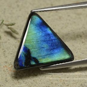 Spectrolite multicolore naturelle trillion, 5,79 ct, opaque
