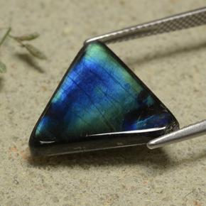 Spectrolite multicolore naturelle trillion, 5,79 ct, opaque