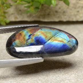 Spectrolite multicolore naturelle forme fantaisie, 5,82 ct, opaque