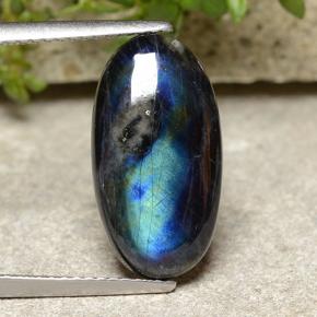 Spectrolite multicolore naturelle coupe ovale, 3,73 ct, opaque