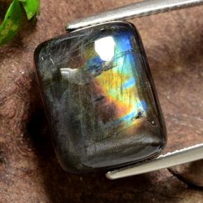 Spectrolite Multicolore naturelle Baquette, 10.12 ct, Opaque
