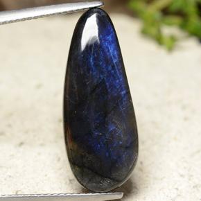 Spectrolite Multicolore naturelle En forme de poire, 6.86 ct, Opaque