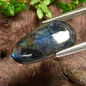 Spectrolite Multicolore naturelle En forme de poire, 4.56 ct, Opaque