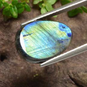 Spectrolite Multicolore naturelle En forme de poire, 4.55 ct, Opaque