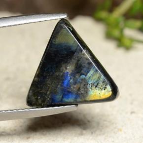 Spectrolite multicolore naturelle trillion, 4,79 ct, opaque