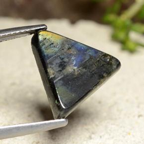 Spectrolite multicolore naturelle trillion, 4,79 ct, opaque