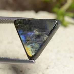 Spectrolite multicolore naturelle trillion, 4,79 ct, opaque
