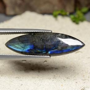 Spectrolite multicolore naturelle marquise, 7,52 ct, opaque