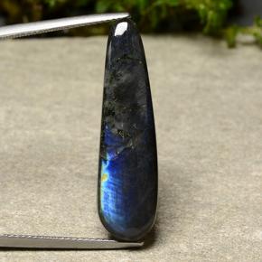 Spectrolite multicolore naturelle en forme de poire, 11,41 ct, opaque