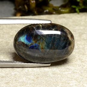 Spectrolite multicolore naturelle coupe ovale, 8,80 ct, opaque