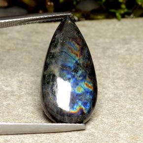 Spectrolite Multicolore naturelle En forme de poire, 8.44 ct, Opaque