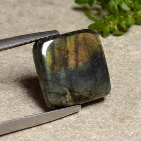 Spectrolite multicolore naturelle carré, 4,43 ct, opaque