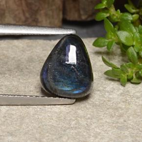 Spectrolite multicolore naturelle en forme de poire, 1,87 ct, opaque