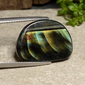Spectrolite multicolore naturelle forme fantaisie, 8,74 ct, opaque