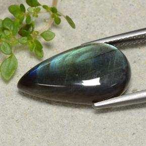 Spectrolite Multicolore naturelle En forme de poire, 9.19 ct, Opaque