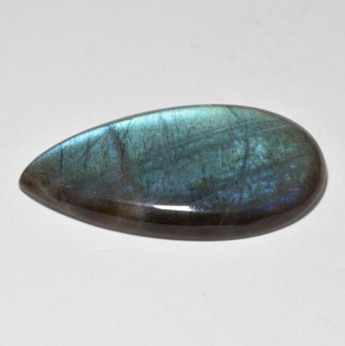 Spectrolite multicolore naturelle en forme de poire, 20,16 ct, translucide