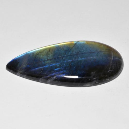 Spectrolite multicolore naturelle en forme de poire, 21,05 ct, translucide