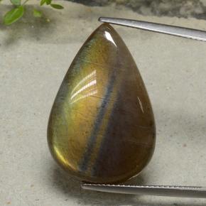 Spectrolite multicolore naturelle en forme de poire, 16,83 ct, translucide