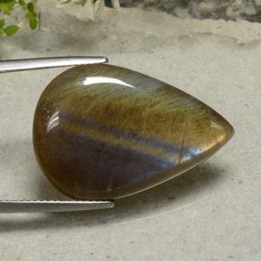 Spectrolite multicolore naturelle en forme de poire, 16,83 ct, translucide