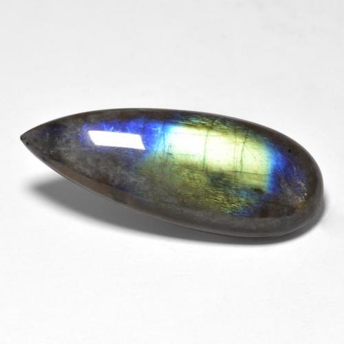 Spectrolite Multicolore naturelle En forme de poire, 15.79 ct, Translucide