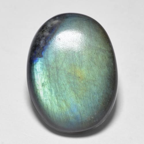 Spectrolite Multicolore naturelle Coupe ovale, 9.42 ct, Opaque