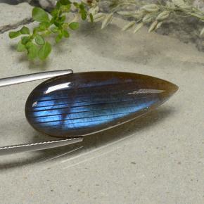 Spectrolite Multicolore naturelle En forme de poire, 14.09 ct, Translucide