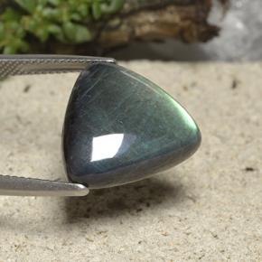 Spectrolite multicolore naturelle trillion, 9,60 ct, opaque