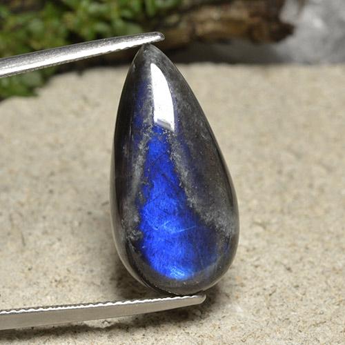 Spectrolite Multicolore naturelle En forme de poire, 11.45 ct, Opaque