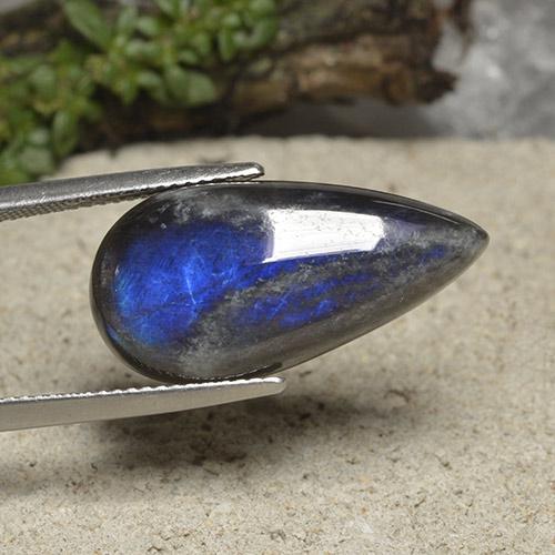 Spectrolite Multicolore naturelle En forme de poire, 11.45 ct, Opaque