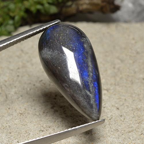 Spectrolite Multicolore naturelle En forme de poire, 11.45 ct, Opaque