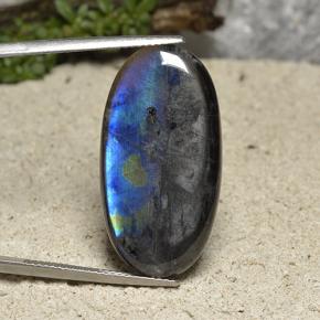 Spectrolite multicolore naturelle coupe ovale, 16,87 ct, opaque