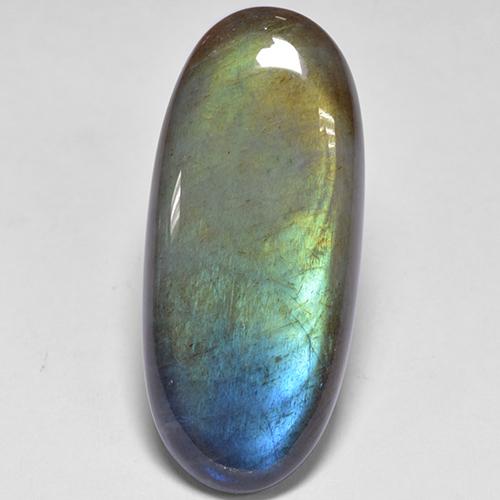 Spectrolite multicolore naturelle coupe ovale, 13,34 ct, opaque